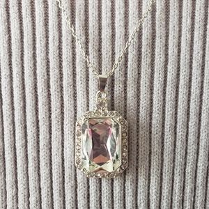 Long silver nickel free necklace
